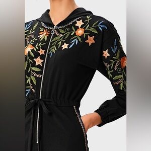 Black Floral Embroidered Jumpsuit